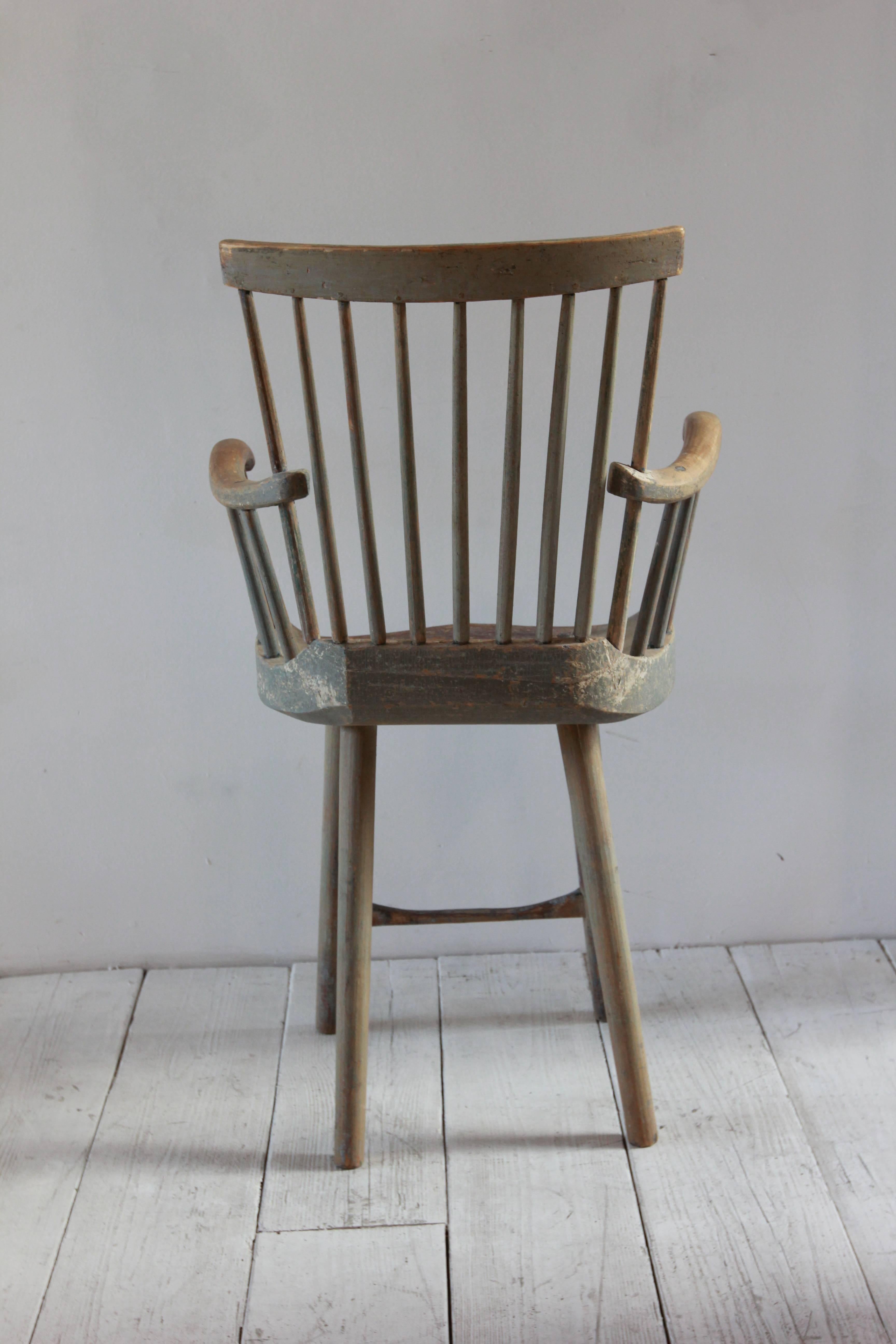 Tall Primitive Spindle Side Chair 1