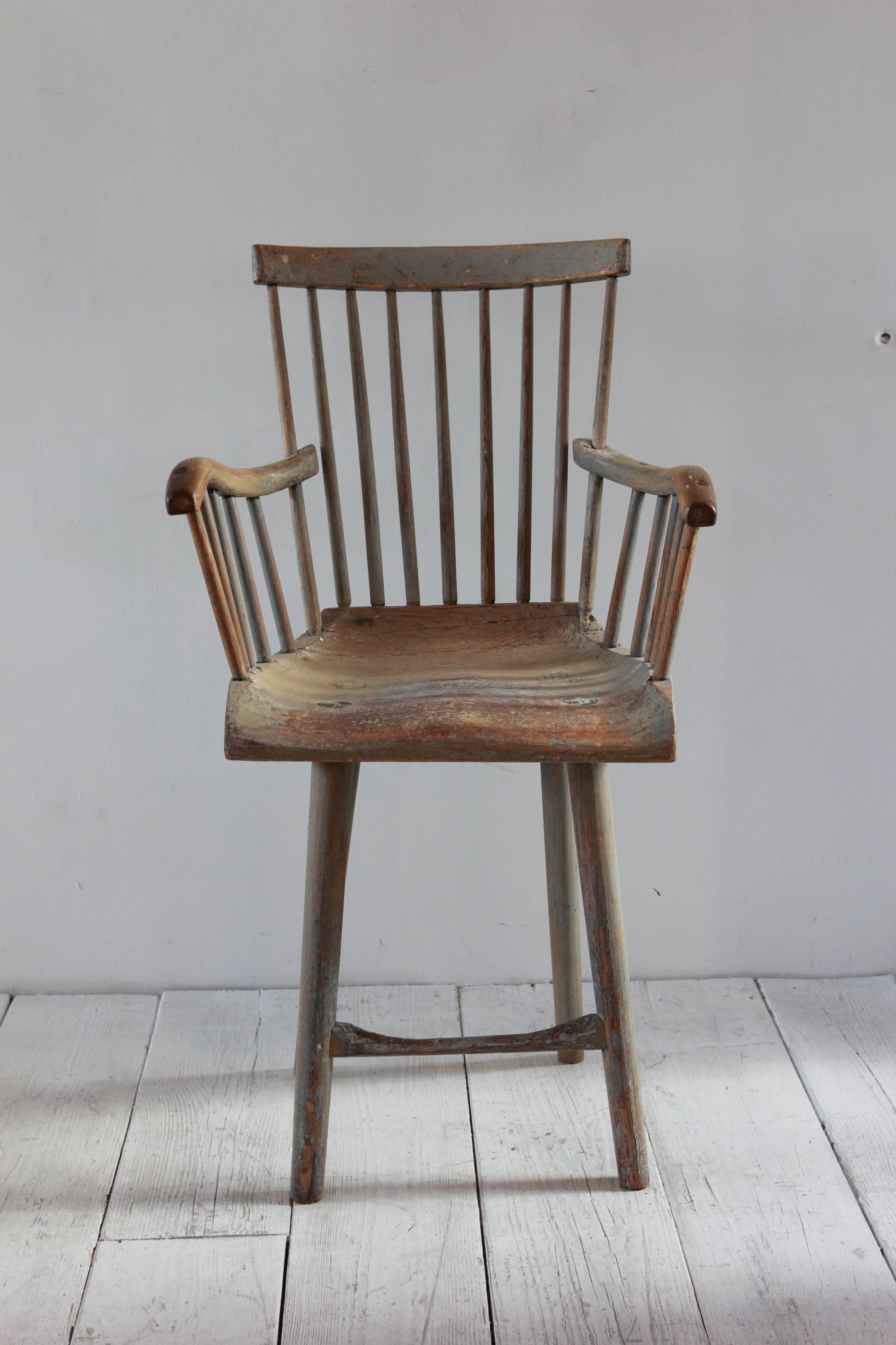 Tall Primitive Spindle Side Chair 3