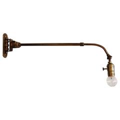 Vintage Brass Adjustable Swing Arm Sconce