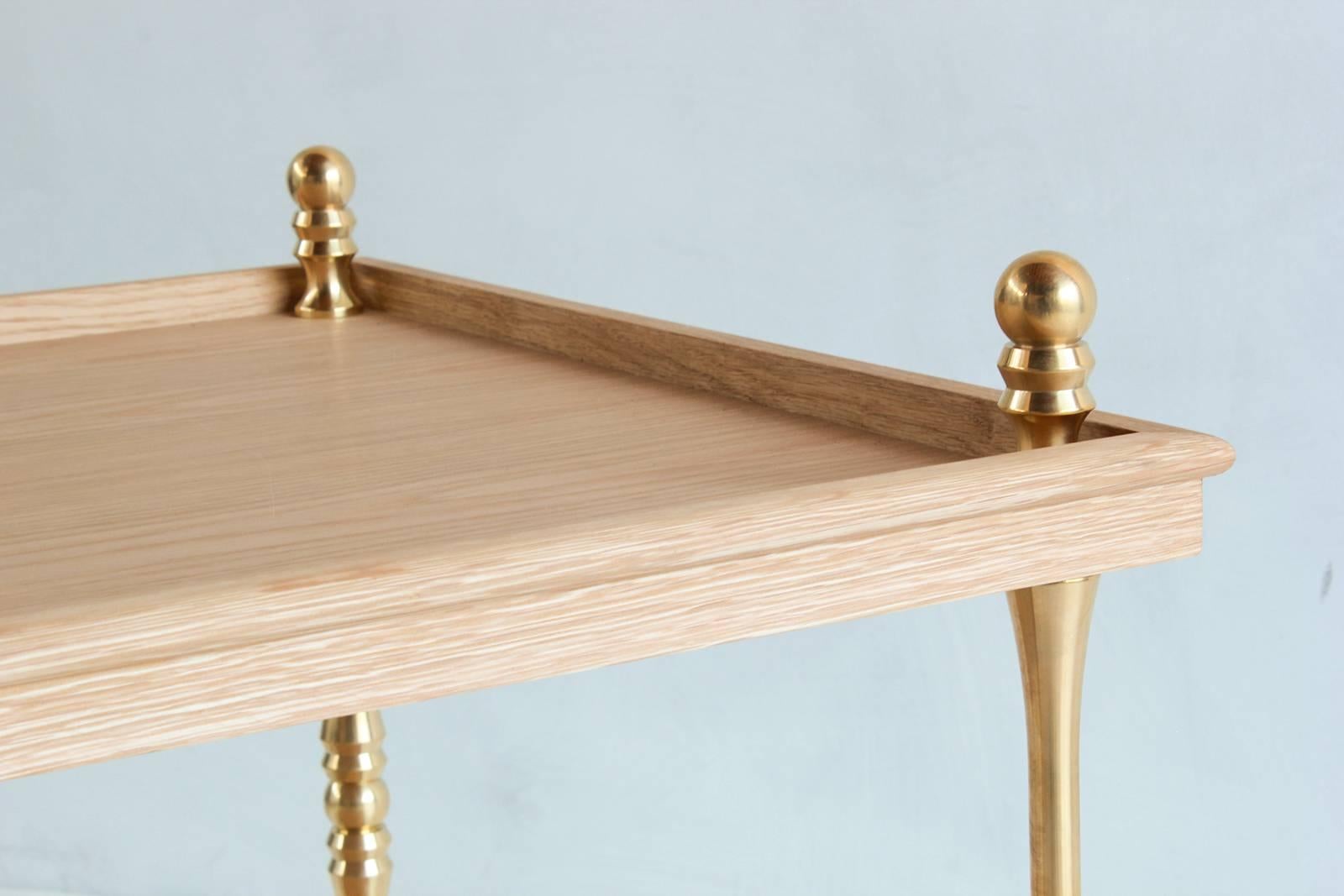 Contemporary Turned Brass Side Table