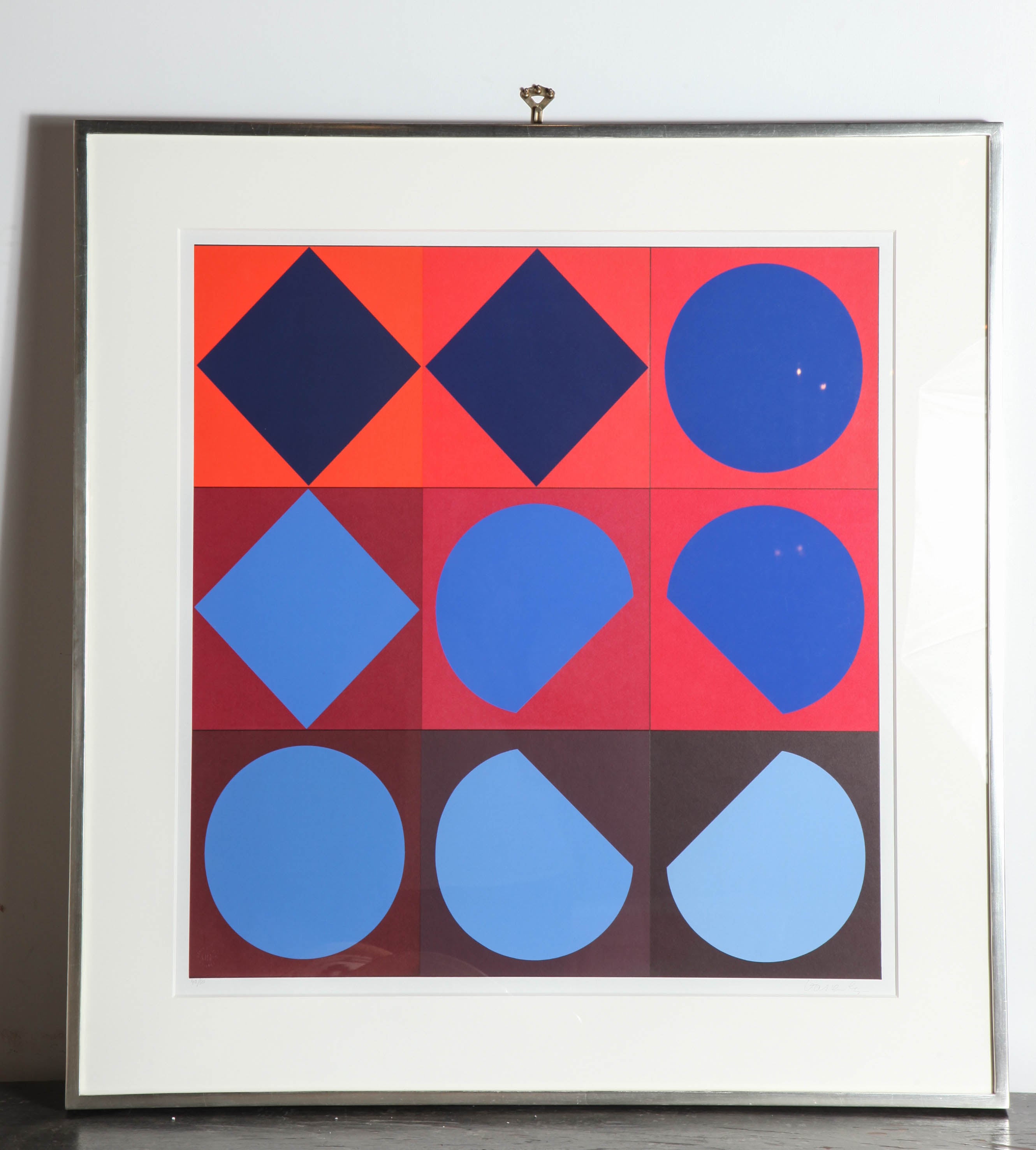 One of a Pair of Signed and Numbered Off-Set Lithographs by Victor Vasarely For Sale