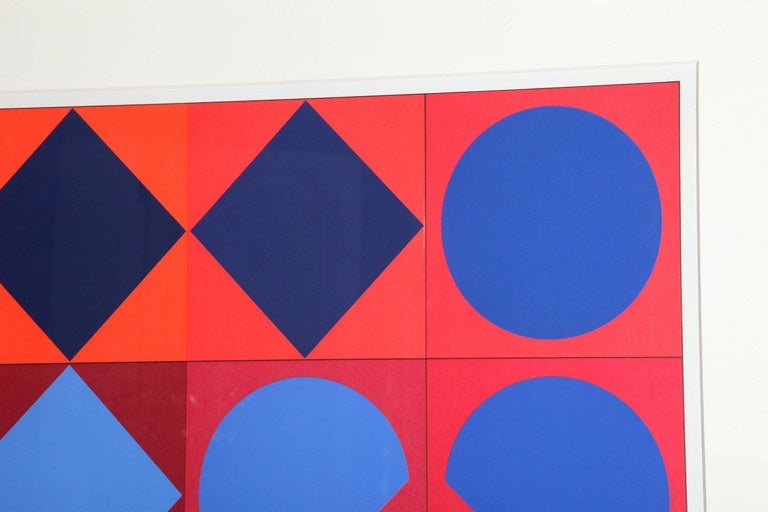 One of a Pair of Signed and Numbered Off-Set Lithographs by Victor Vasarely For Sale 1