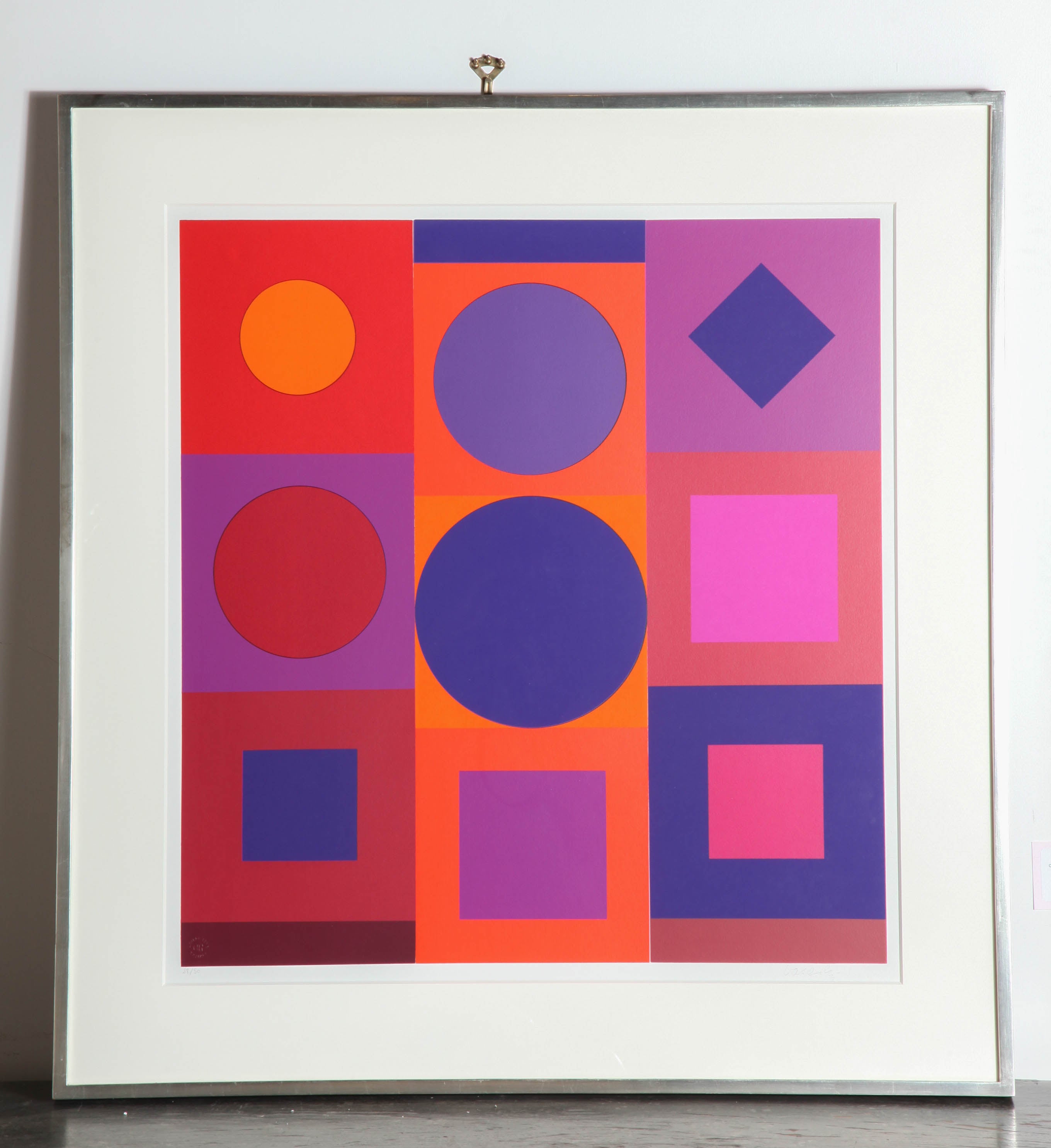 One of a Pair of Signed and Numbered Off-Set Lithographs by Victor Vasarely For Sale