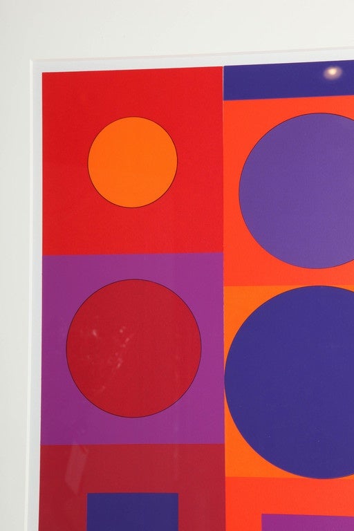 One of A Pair of Signed and Numbered Off-Set Lithographs by Victor Vasarely, c. 1965