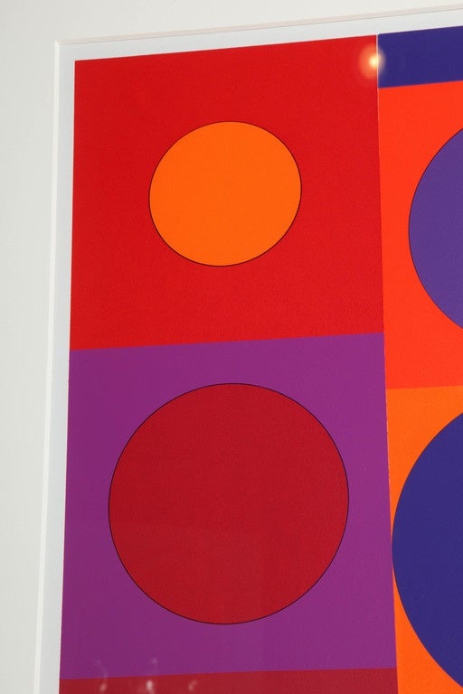 One of a Pair of Signed and Numbered Off-Set Lithographs by Victor Vasarely For Sale 3