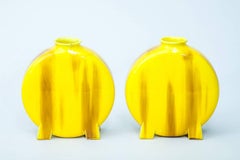 Minton Pottery Yellow-Glazed Moon Flasks