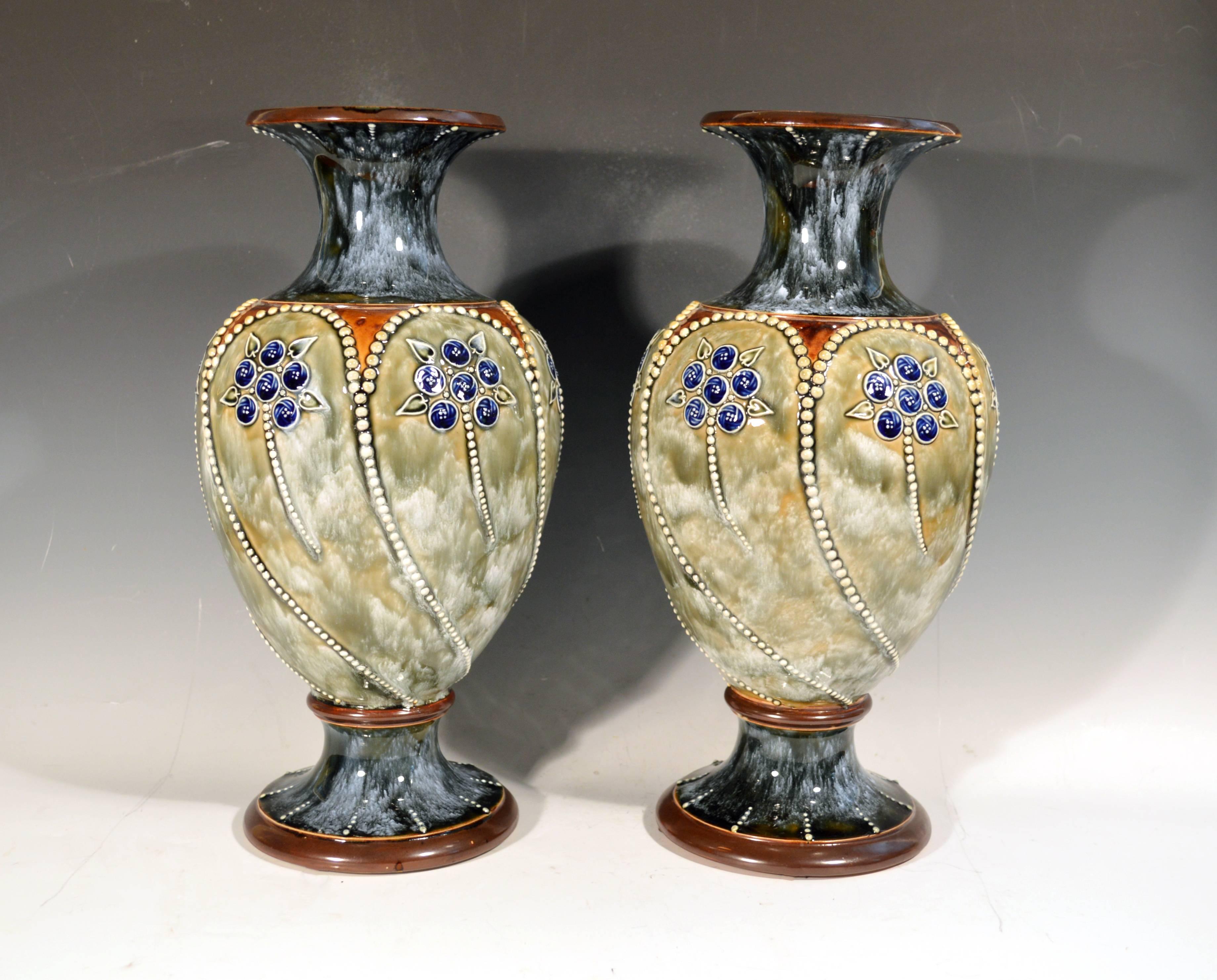 Royal Doulton Marbled Pottery Vases, 1903-1905 1