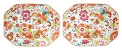 Chinese Export Porcelain Tobacco Leaf Pair of Dishes, circa 1765-1775