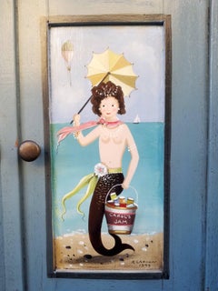 Ralph Cahoon Small Paint-Decorated Cabinet, Signed and Dated 1979