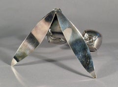 Pair of Norwegian Midcentury Double Silver- Plated Candleholders, Astri Holthe