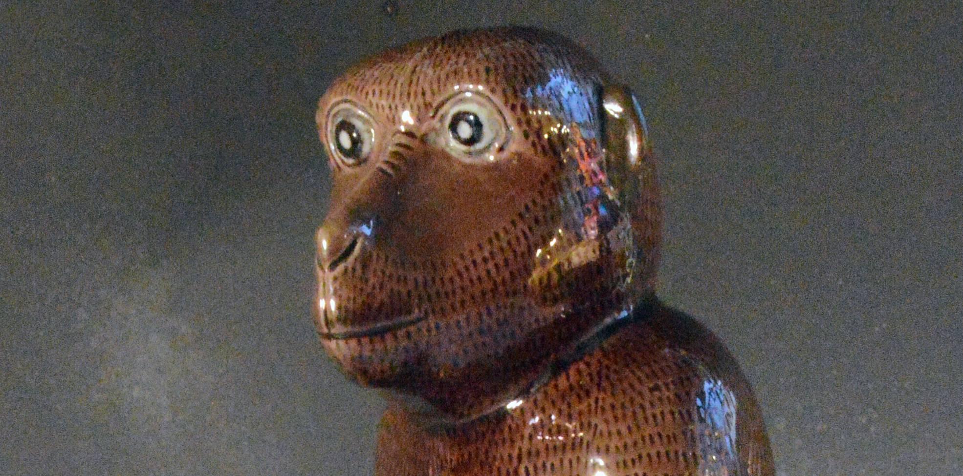Chinese Export Glazed Biscuit Model of Monkey, 18th-Early 19th Century In Excellent Condition In Downingtown, PA
