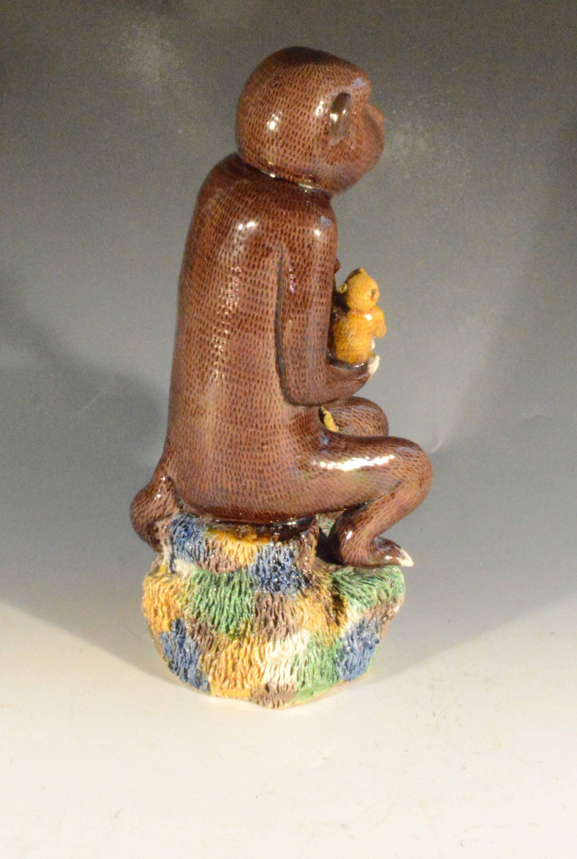 Chinese Export Glazed Biscuit Model of Monkey, 18th-Early 19th Century 2