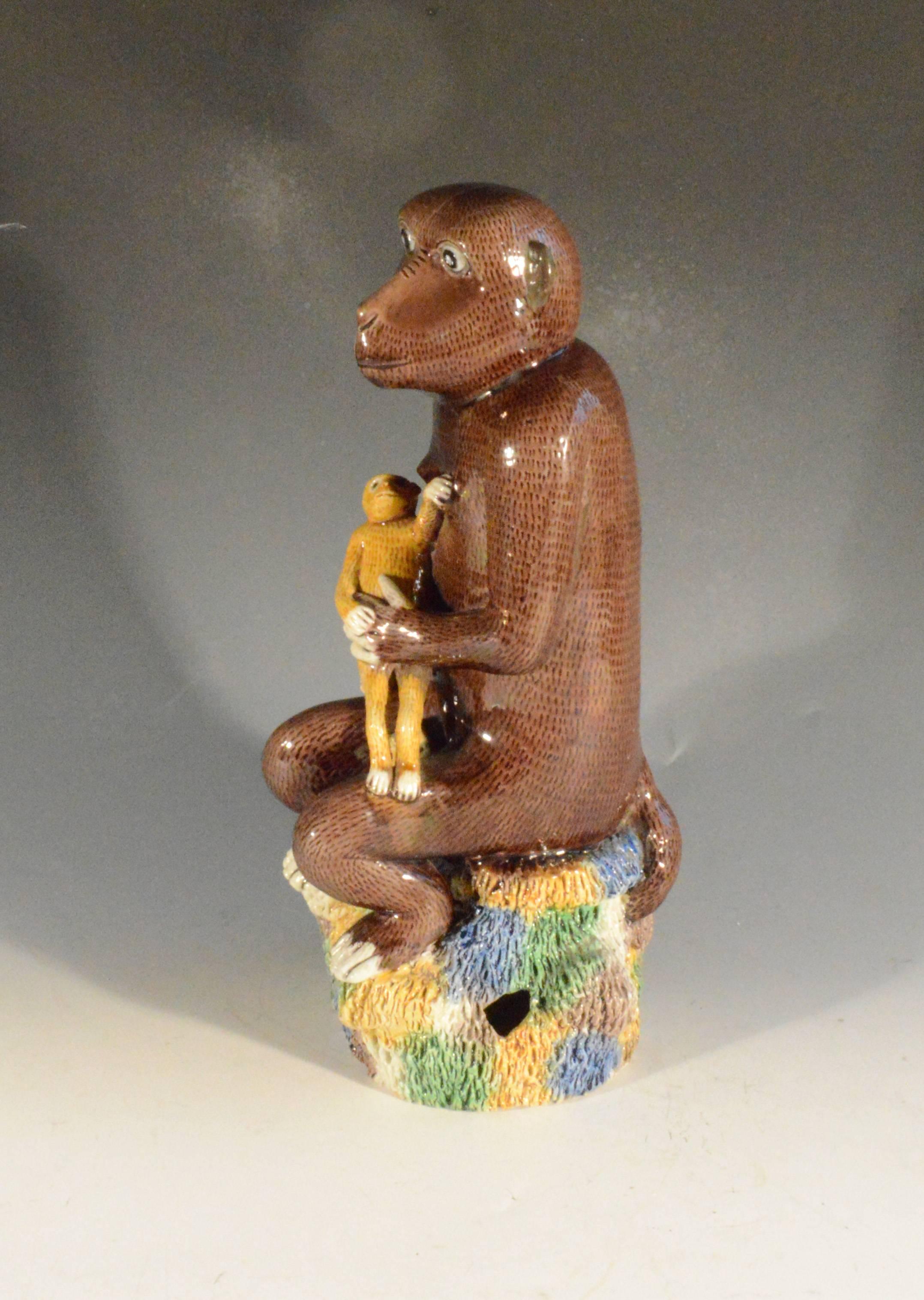 Chinese Export Glazed Biscuit Model of Monkey, 18th-Early 19th Century 4