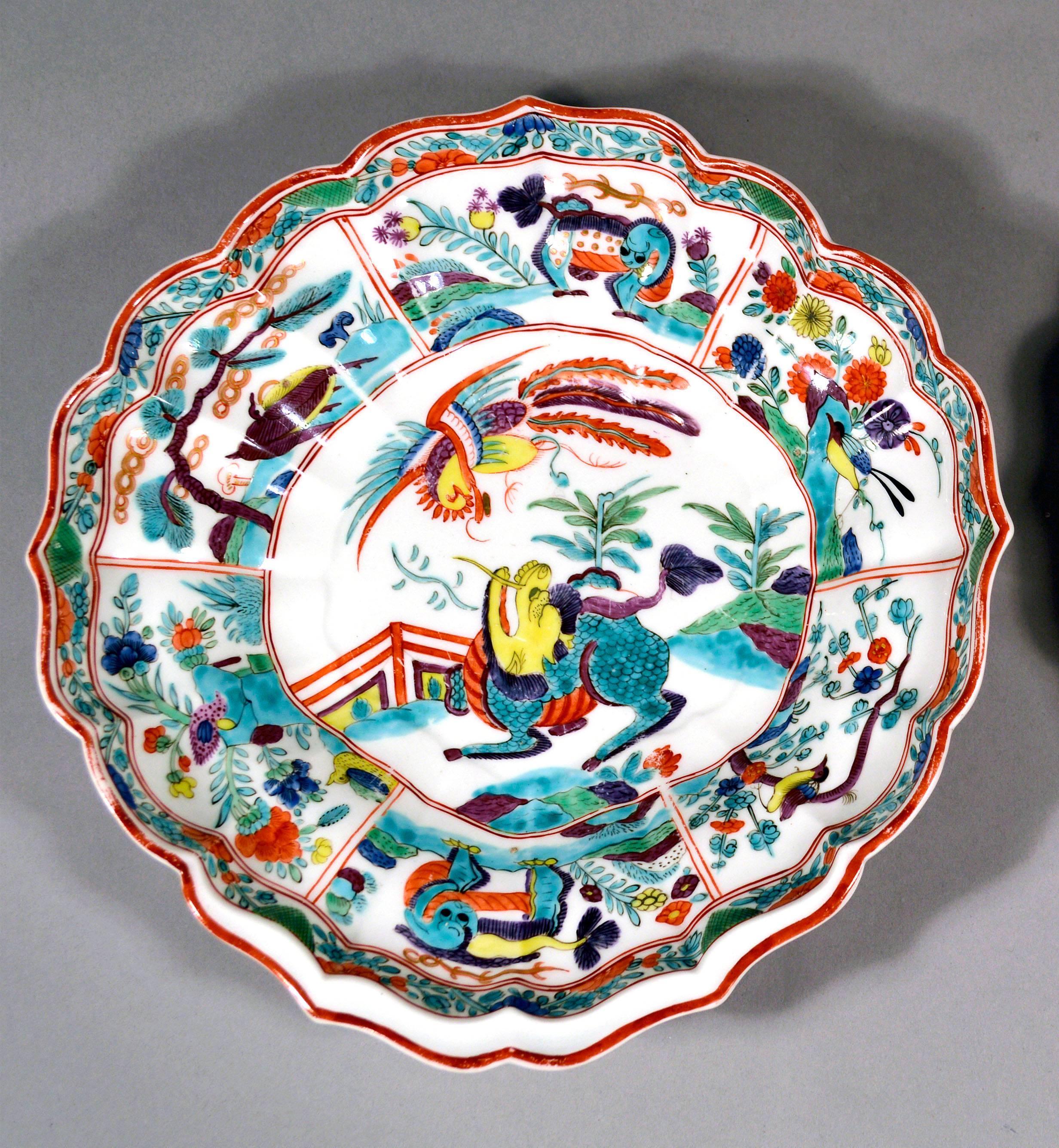 18th Century English Flight Worcester Porcelain Dishes in the Bishop Sumner Pattern