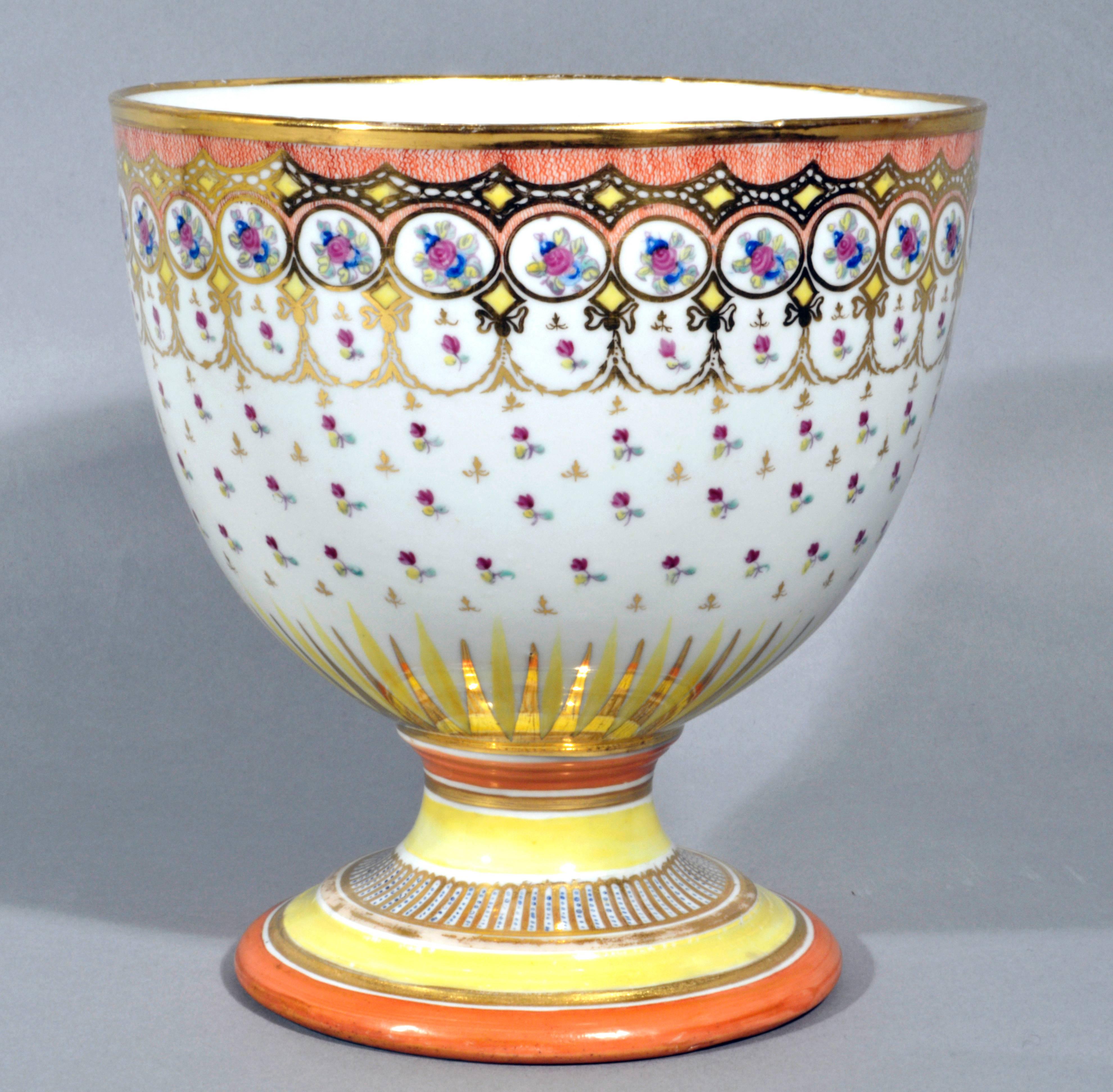 Neoclassical Chamberlain Worcester Porcelain Goblet After Angelia Kauffman Painting For Sale