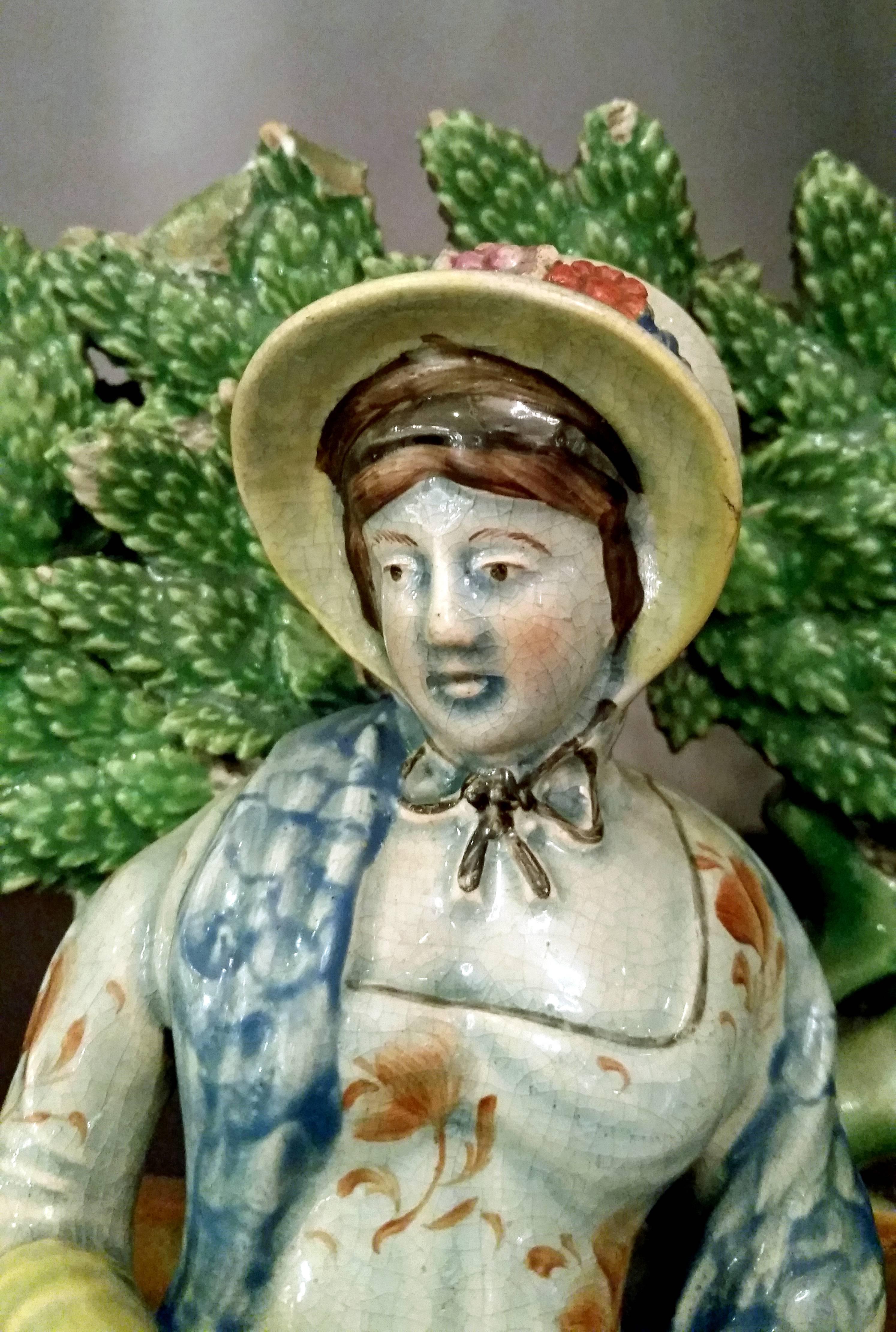 Regency Staffordshire Pottery Figure Group Persuasion by the Patriotic Group Pot Maker.
