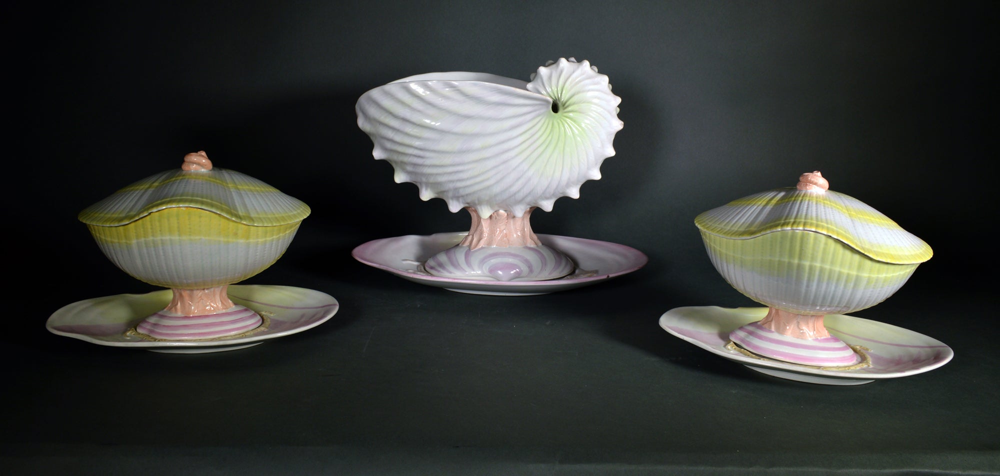 Regency Wedgwood Nautilus Pearlware Seashell Dessert Service For