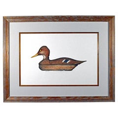 Arthur Nevin Print of a Mallard Hen Duck Decoy, Bay Head, NJ