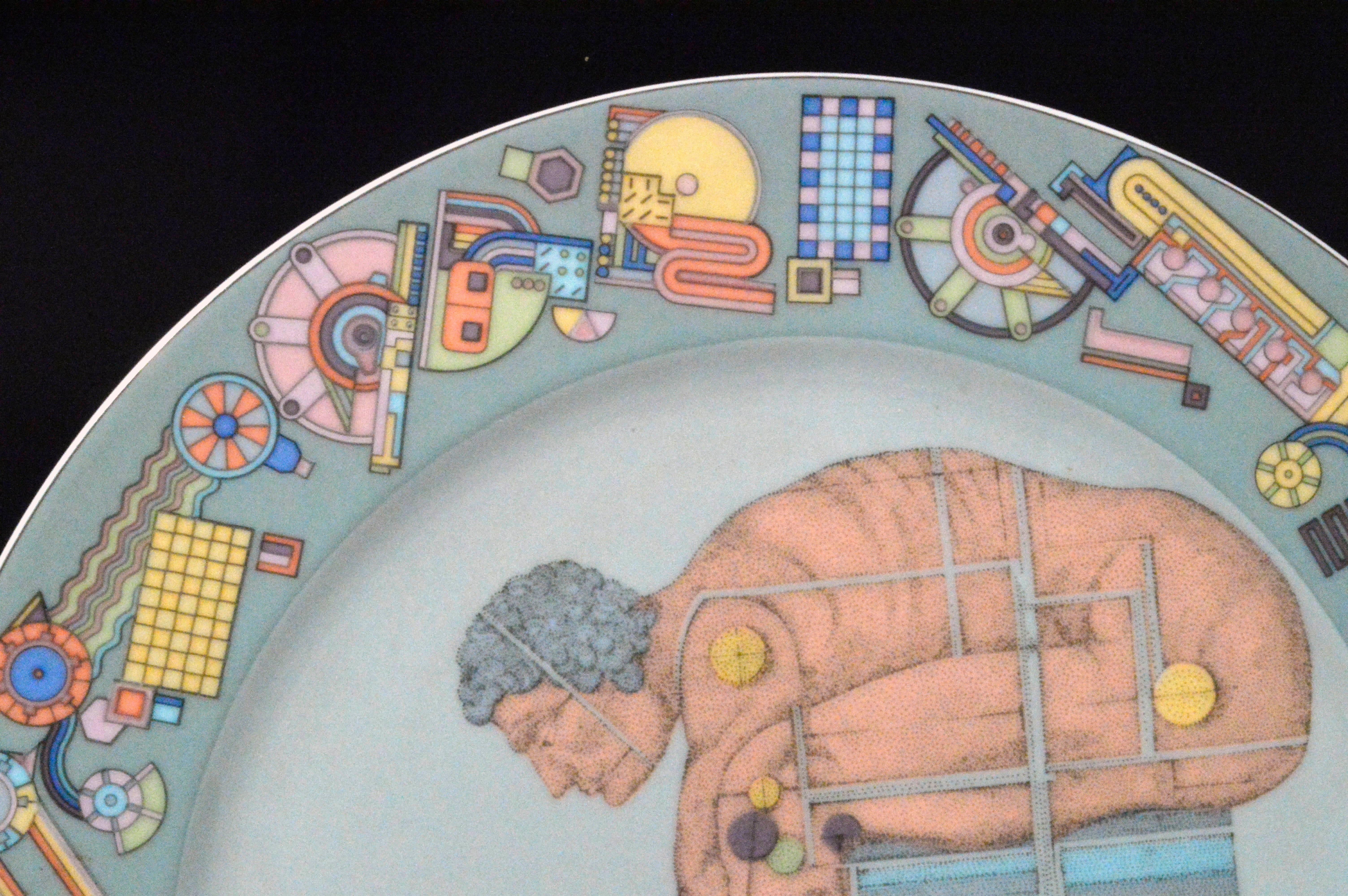 Mid-Century Modern Plat en porcelaine de Rosenthal ' After Newton ' d'Eduardo Paolozzi en vente