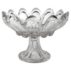 Flintglas-Kompottschale mit Blüten- und Schleifenmuster, Boston & Sandwich zugeschrieben, um 1850