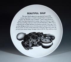 Piero Fornasetti Recipe Plate- Beautiful Soup Made for Fleming Joffe
