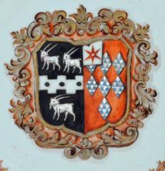 A Chinese Export Armorial Dish, Arms are of Mann impaling Guise.
