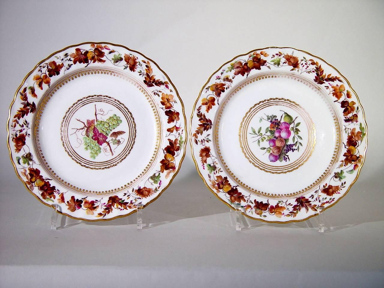 Georgian Derby Porcelain Plates, Pattern 126, Painted by William Longden, Set of Six For Sale