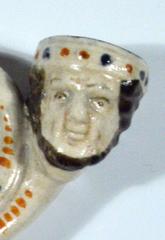 Large Prattware Figural Puzzle Pipe