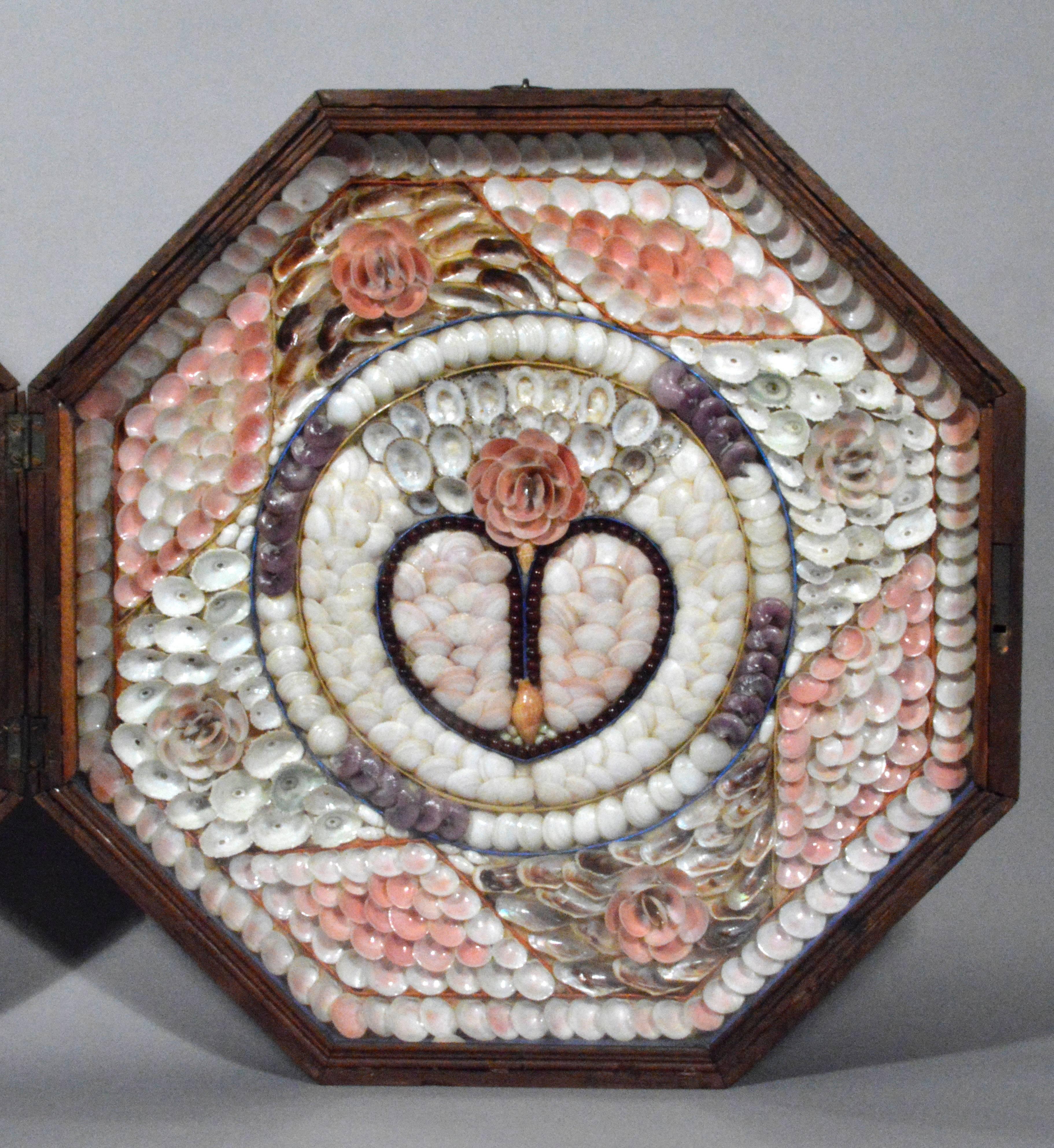 Victorian Large Double Sailor's Valentine with Heart and Star & Motto Home to Stay