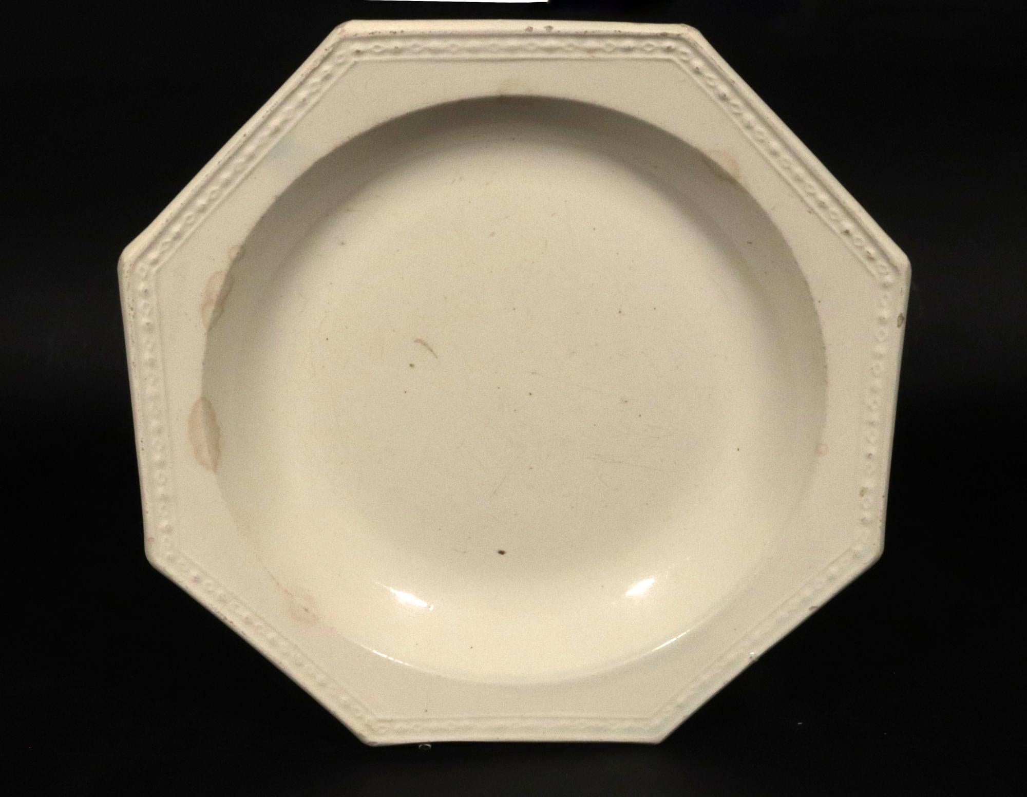 Balkan English Plain Creamware Soup Plates- a Set of Six For Sale