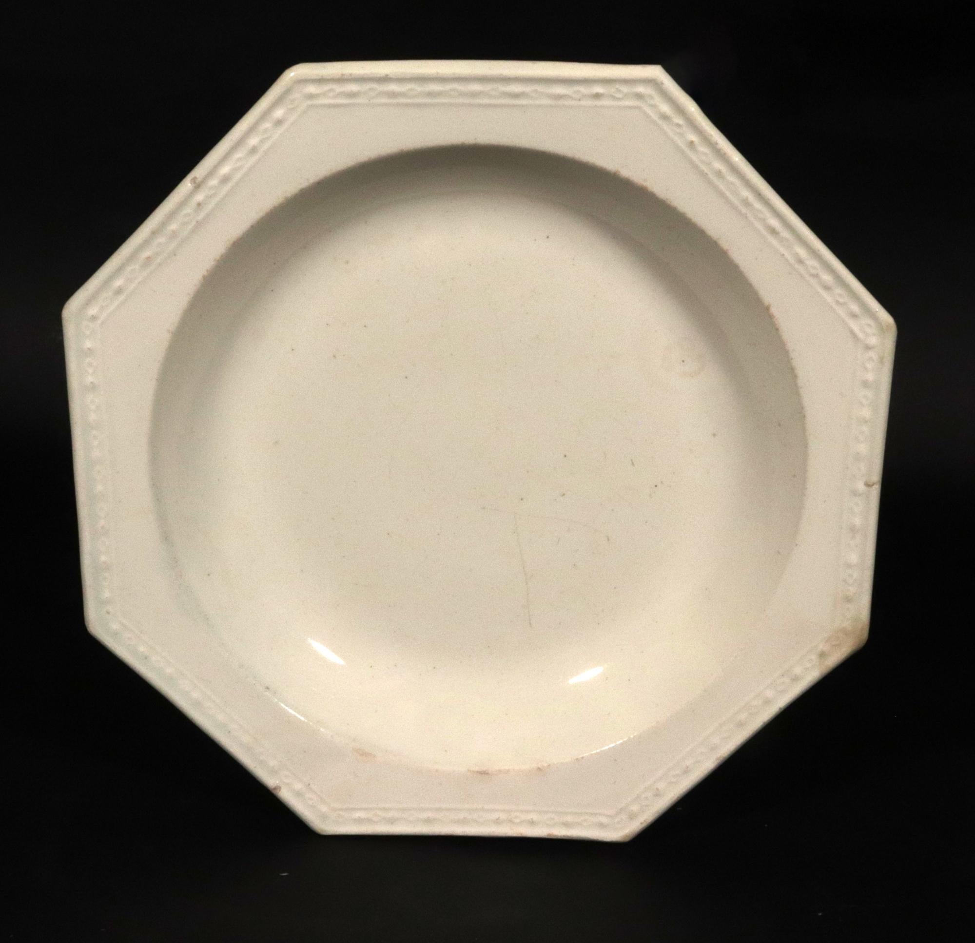 Aesthetic Movement English Plain Creamware Soup Plates- a Set of Six For Sale