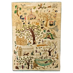 1930's Needlepoint Silkwork Large Picture of Central Park
