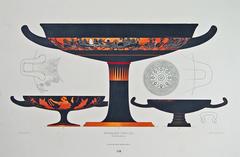 Genick, Color-Printed Lithograph of Greek Vases by Ernst Wasmuth