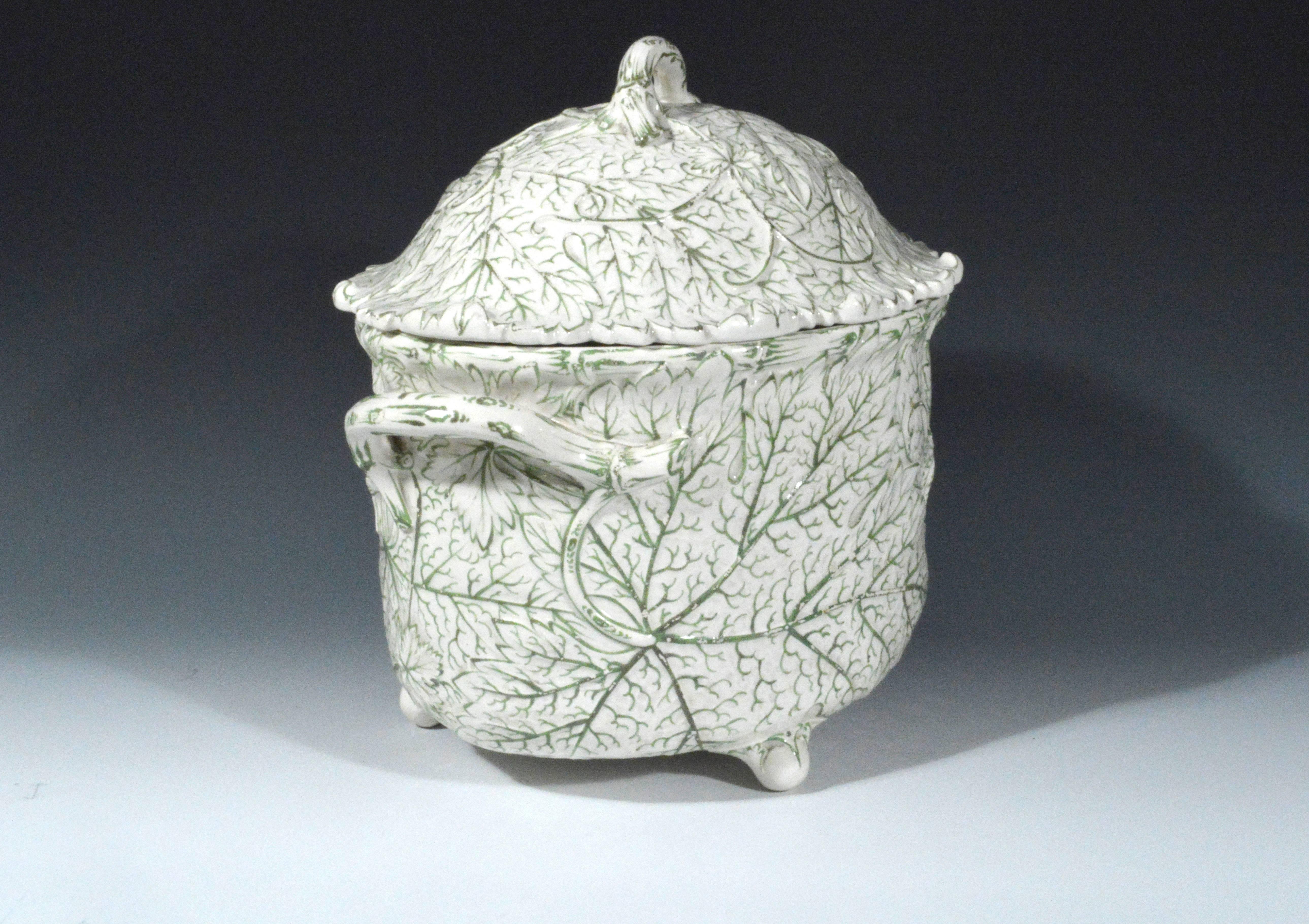 Country Wedgwood Pearlware Moulded Leaf Tureen and Cover, circa 1877