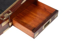 Brass-Bound Rosewood Campaign Writing Slope Lap Desk, English, Circa 1860