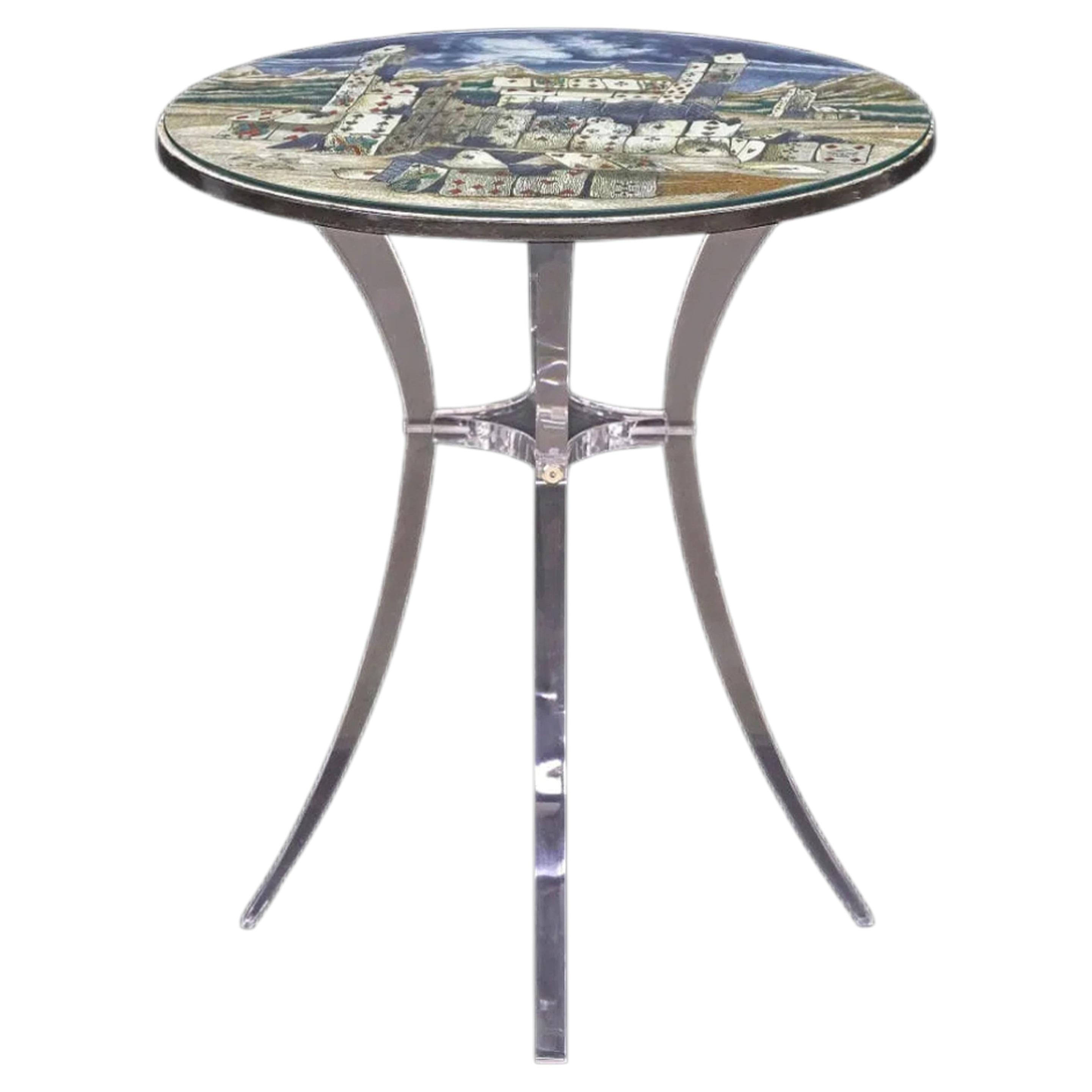 Fornasetti House of Cards Città di Carte Side Table, Numbered 4/6, 1990 For Sale