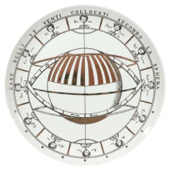 Piero Fornasetti Astronomici Porcelain Plate, Armillary Sphere and Twelve Winds