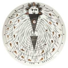 Piatto in ceramica "Astronomici" di Piero Fornasetti n. 3, "Eclisse del Sole"
