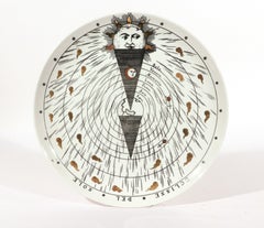Piatto in ceramica "Astronomici" di Piero Fornasetti n. 3, "Eclisse del Sole"