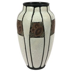 Vaso in gres Art Déco di Charles Catteau Boch Frères Keramis, decorazione D.767, 1923