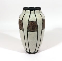 Vaso in gres Art Déco di Charles Catteau Boch Frères Keramis, decorazione D.767, 1923