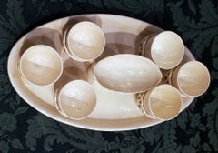 Wedgwood Creamware Egg Cup Stand with Salt and Six Egg Cups, Circa 1800–1820