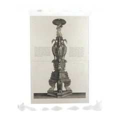 Piranesi Etching of a Monumental Candelabrum with Cranes from Hadrian’s Villa