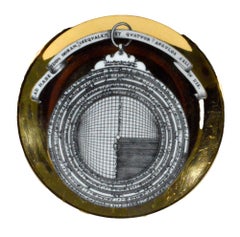 Piero Fornasetti Astrolabio Plate No. 12, Gilt Porcelain Astrolabe, Italy 1960s