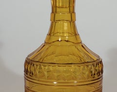 English Regency Amber Cut Glass Straight-Sided Decanter and Stopper, Circa 1825