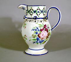 Newcastle Pearlware Botanical Pottery Puzzle Jug and Dated 1830