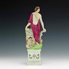 Pearlware Figure of Aphrodite & Eros, 'Venus and Cupid' Figure, circa 1790