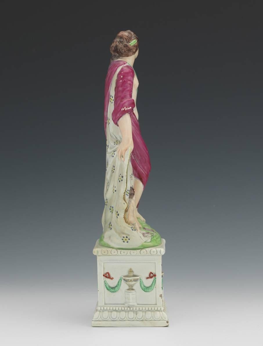 Georgien Figurine en céramique perlée d'Aphrodite et d'Éros, « Vénus et Cupidon », vers 1790 en vente
