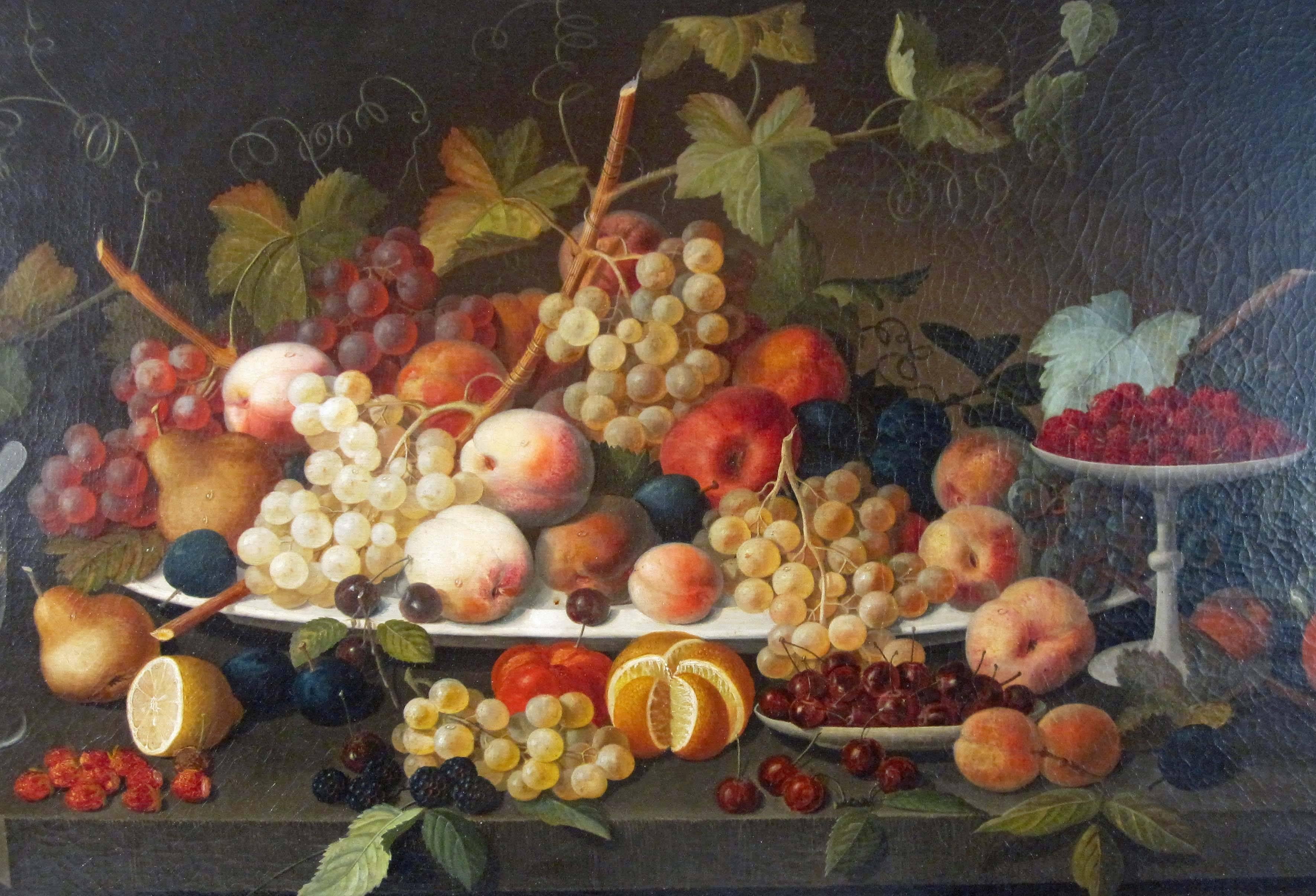 still life. fruit on a plate