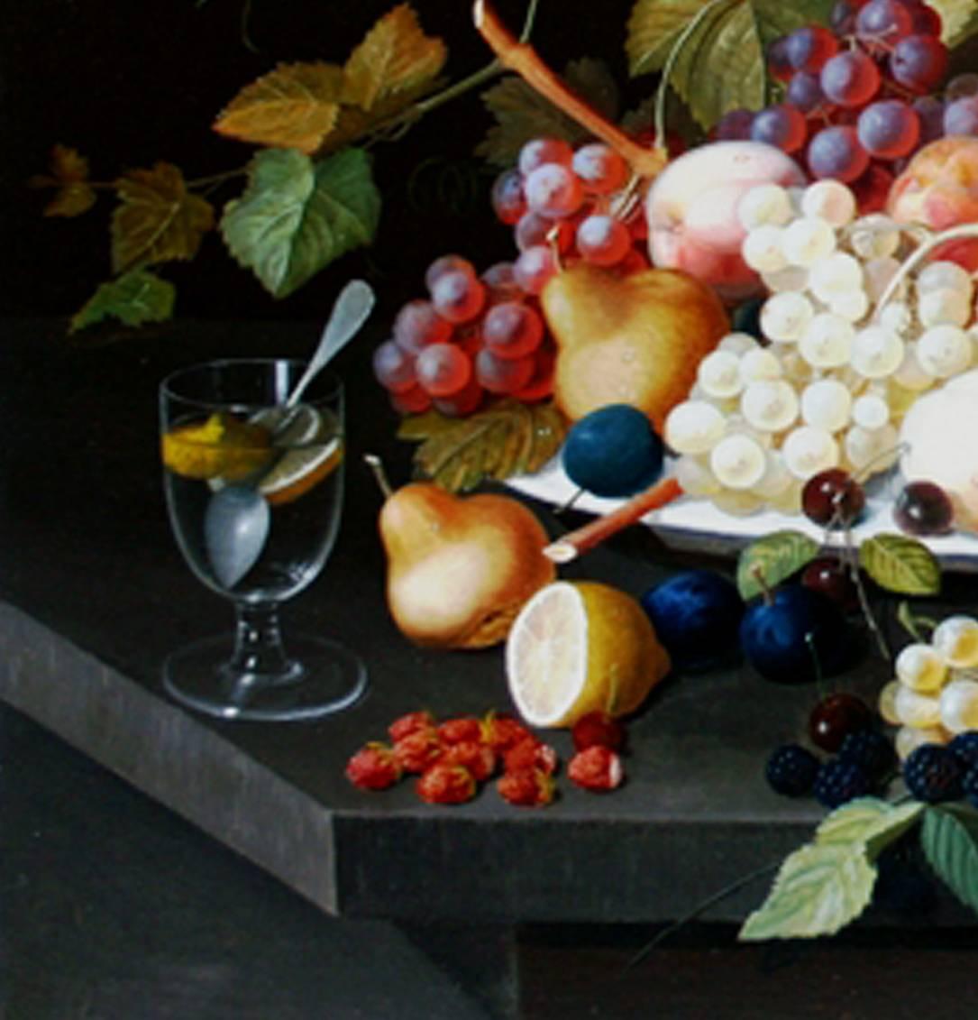 Sevrin Roesen Still Life Painting Still Life with Fruit on a Platter, American In Good Condition In Downingtown, PA